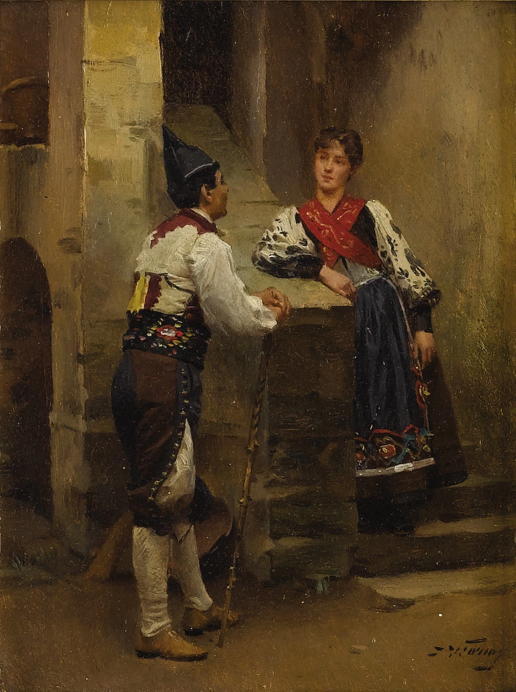 Conversazione in un patio
